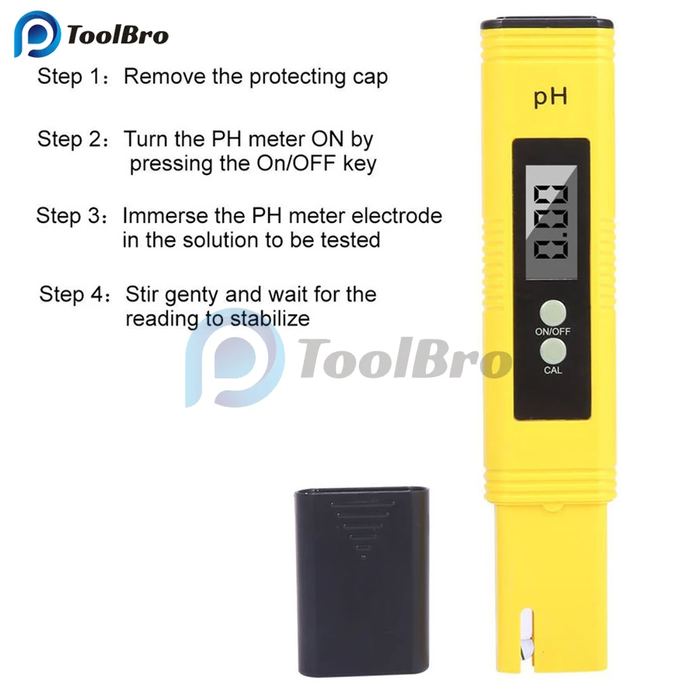 LED Digital PH Meter Water Quality Test Pen High Precision Portable PH Monitor Detector for Aquarium Hydroponics with Calibrate