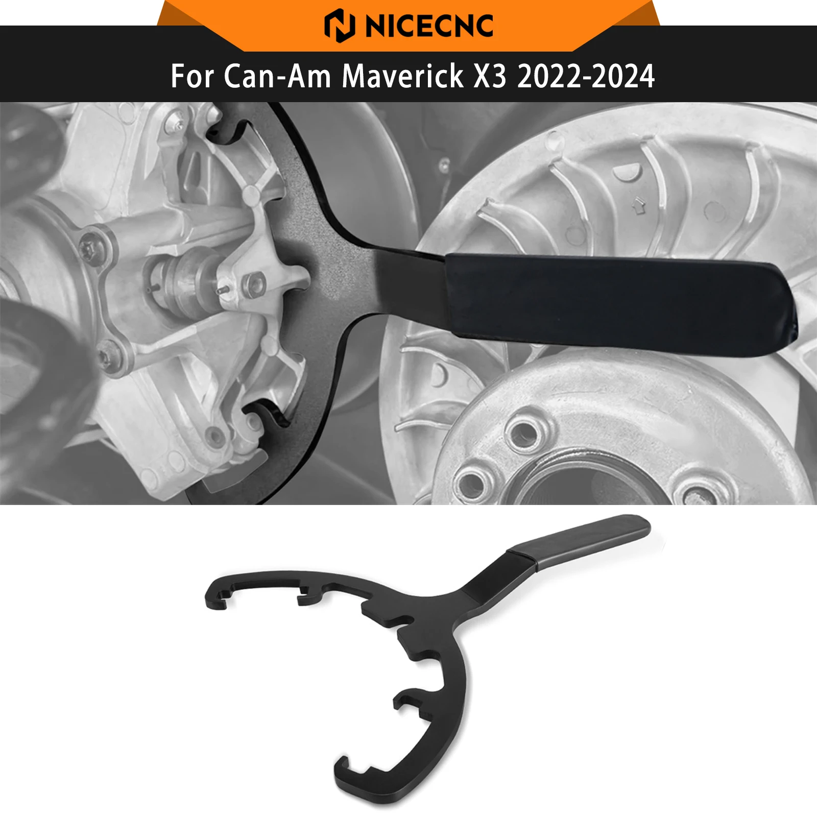 NICECNC UTV PDRIVE Metal Primary Clutch Holding Tool For Can Am Maverick X3 RR DS Turbo DPS 2022 2023 2024 Accessories