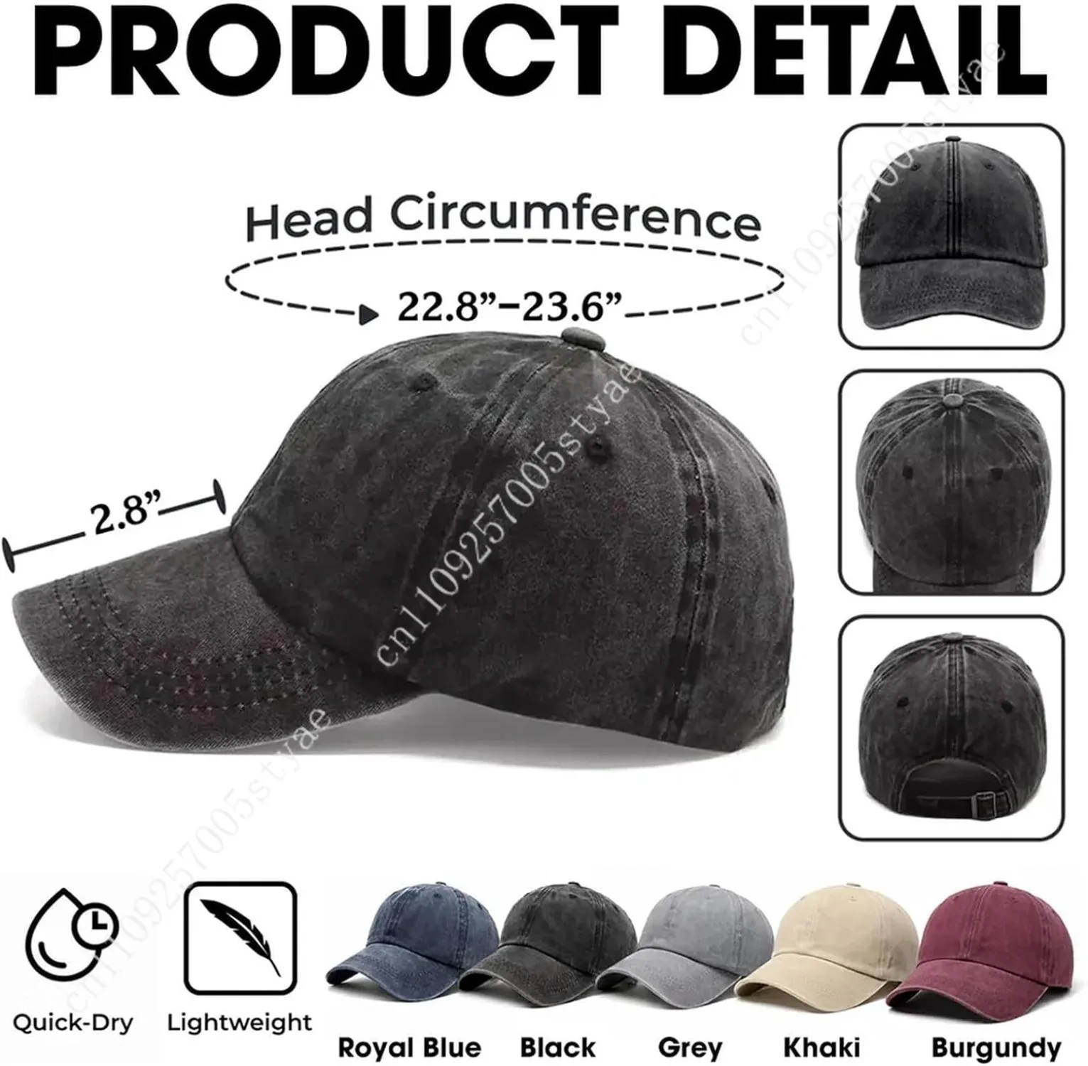 Personalized Custom Vintage Washed Denim Cap(011)