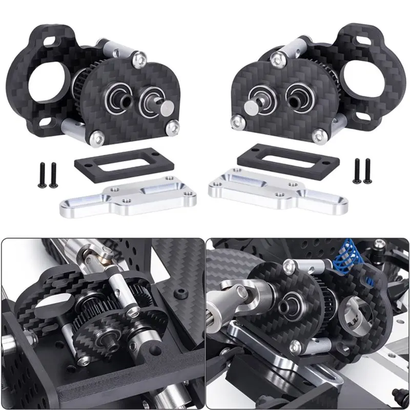 ABUM-Ultralight Carbon Fiber Transmission Gearbox For 1/10NOD 48P LCG Chassis Builds Rigs RC Crawler Car Upgrade Parts