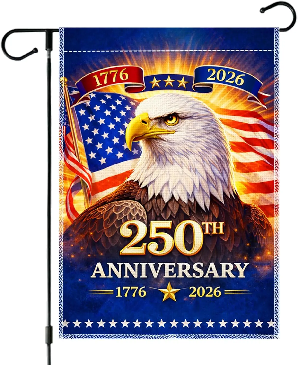 12 x 18 Inches 250th Anniversary American Garden Flag for Yard Lawn Outdoor Decor, Patriotic Eagle and US Flags Double-Sided AAS
