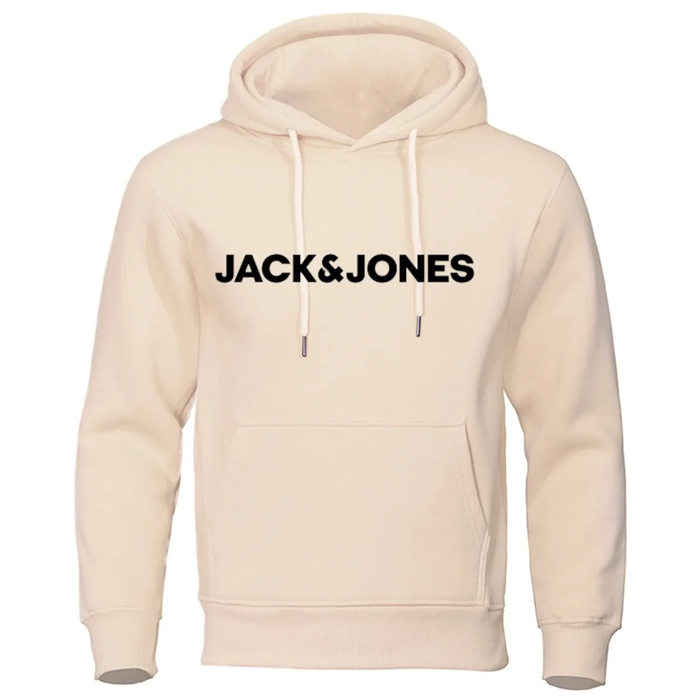 Jack and Jones Trendy Fashion Casual Sportswear Comfortable Printed Loose Tops Pullover Men\'s Hooded Sweatshirt Street Wear