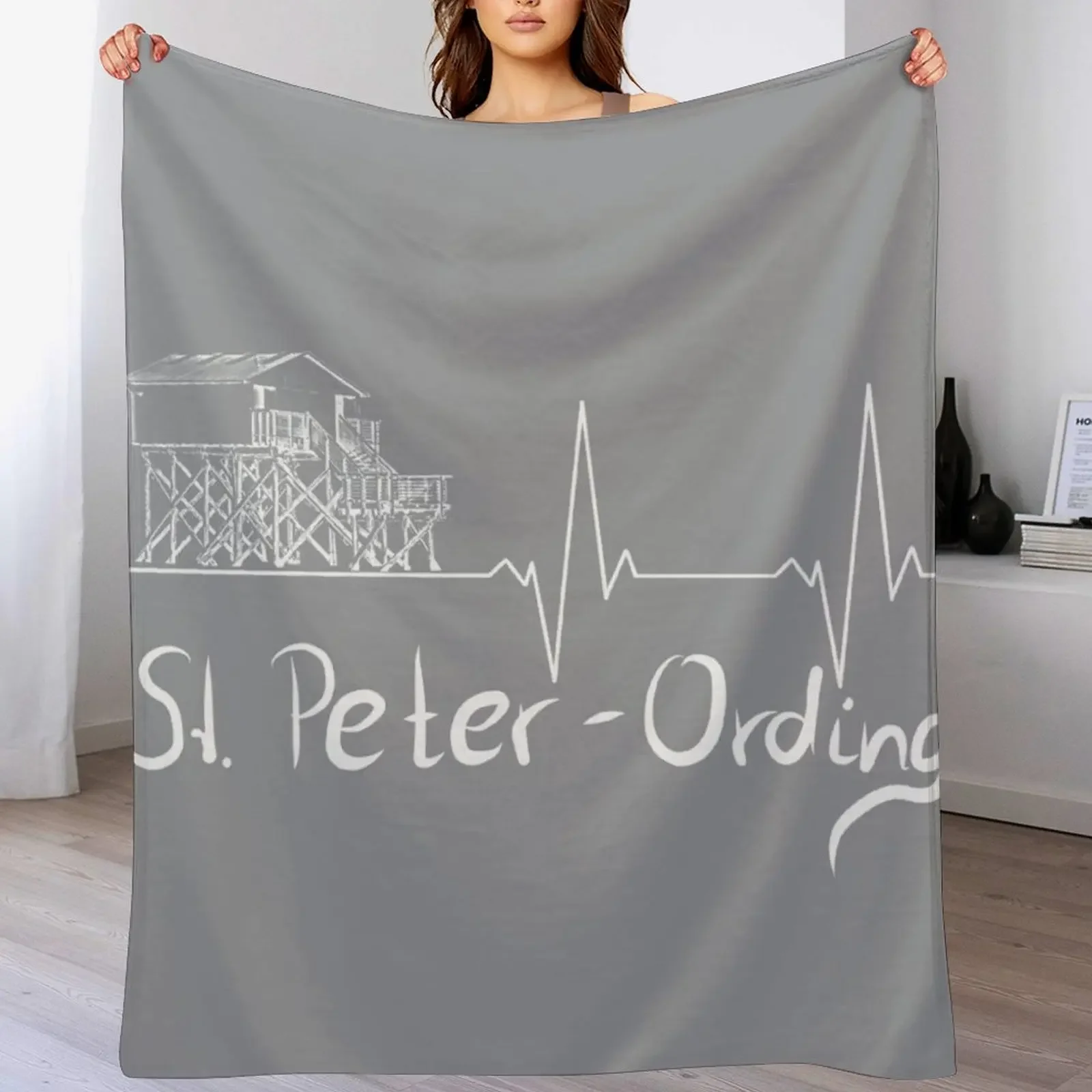 

Pulse trace Pfahlbau Sankt Peter-Ording Throw Blanket Fluffy Cozy Throw Blanket for Home Decor