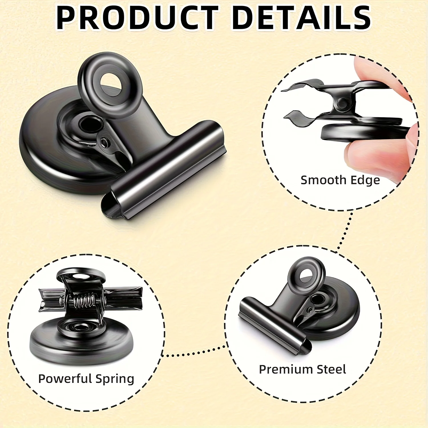 4/8pc Refrigerato Magnetic Clips Heavy Duty Whiteboard Space-Saving Clip Set Document Bill Magnetic Clips Photo Display Holder