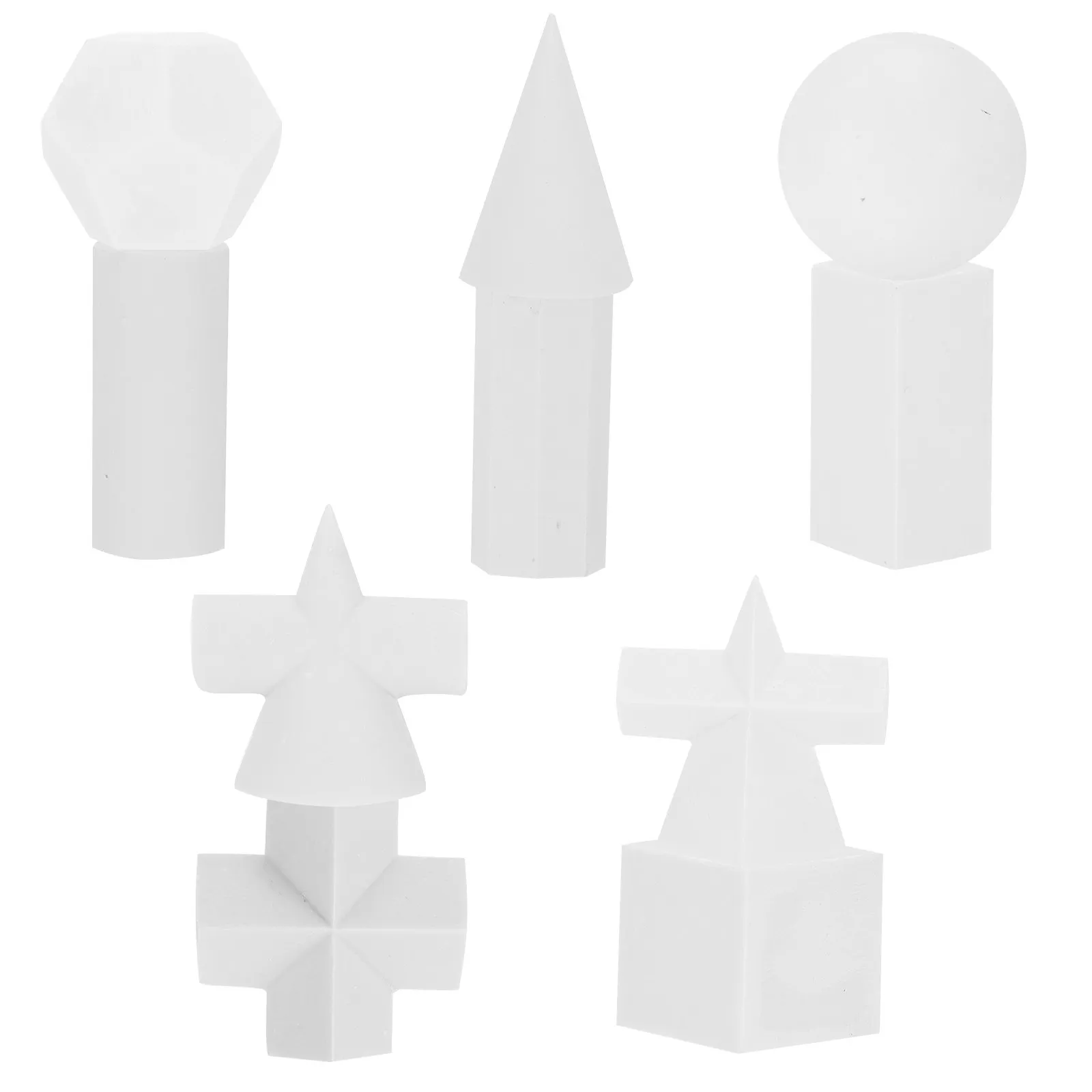 10Pcs Resin Geometrical Sculpture Drawing Practice Tools Perfect Gift for Sketching Lovers Portable Lightweight Indoor Outdoor