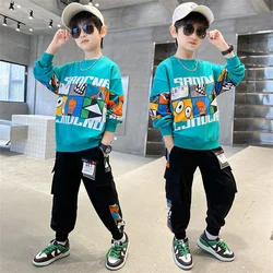 Fashion Boys Clothes Sets Spring Autumn Sports Long Sleeve T-shirts + Pants 2PCS Children Clothing Kids Tracksuit 6 8 10 12 Year