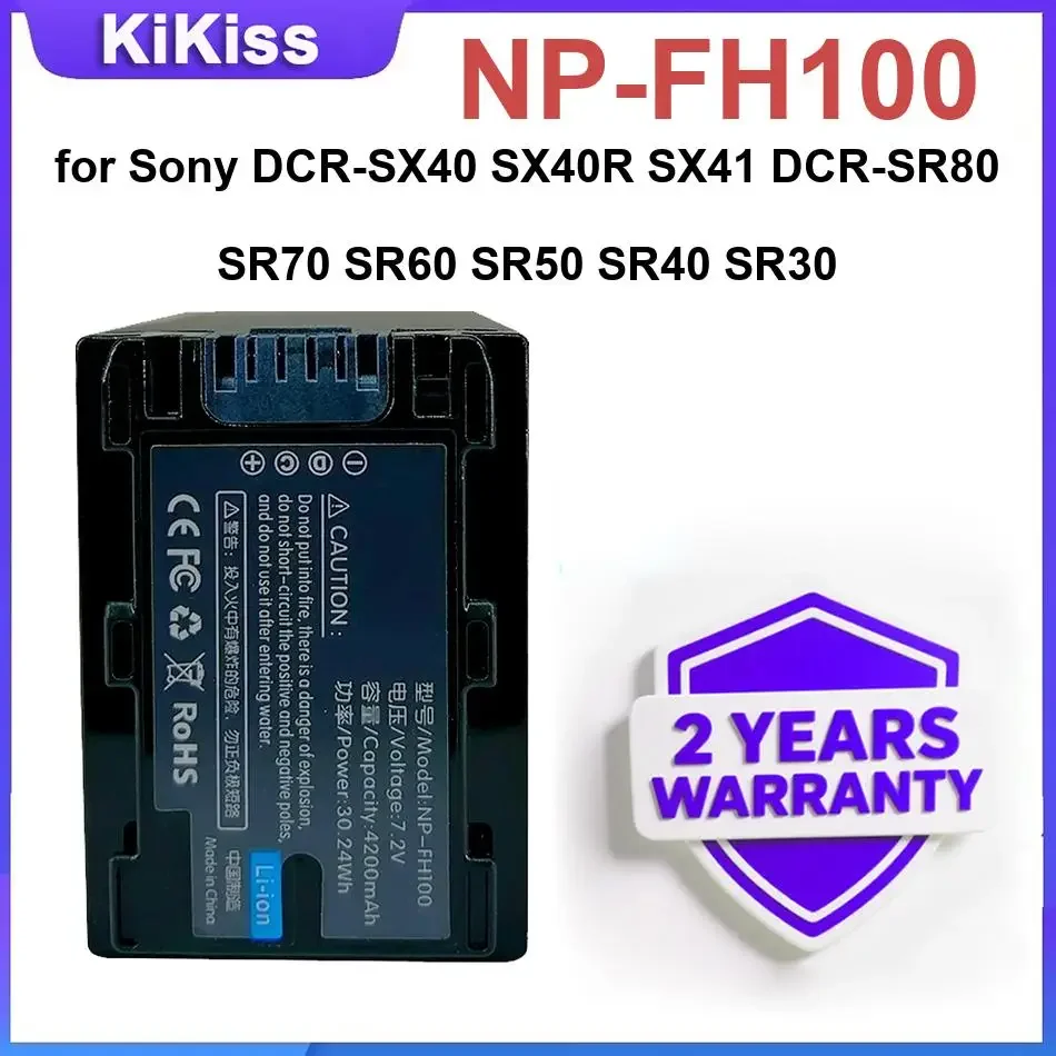 Сменный аккумулятор NP FH100 для Sony DCR-SX40 SX40R SX41 DCR-SR80 SR70 SR60 SR50 SR40 SR30 HDR-CX105 FH90 FH70 FH60 FH50