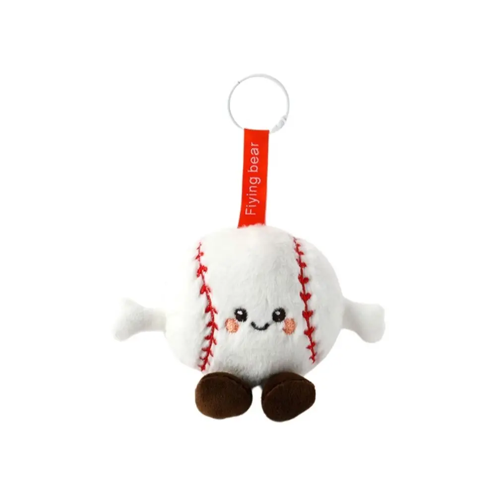 New Creative Baseball Keychain Soft Cute Football Plush Toys Furry Fun Toys Ball-shaped keychain Friends Gifts