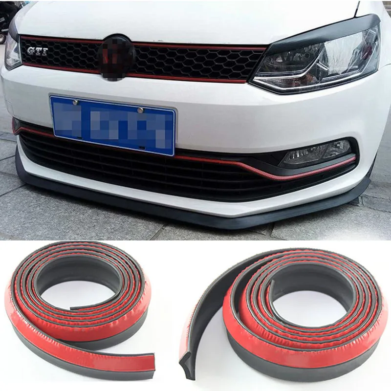 For Volkswag Polo Golf Cross Fox Plus Scirocco CC For Skoda Fabia Octavia Car Bumper Deflector Lips Body Kit Strip / Front Tapes