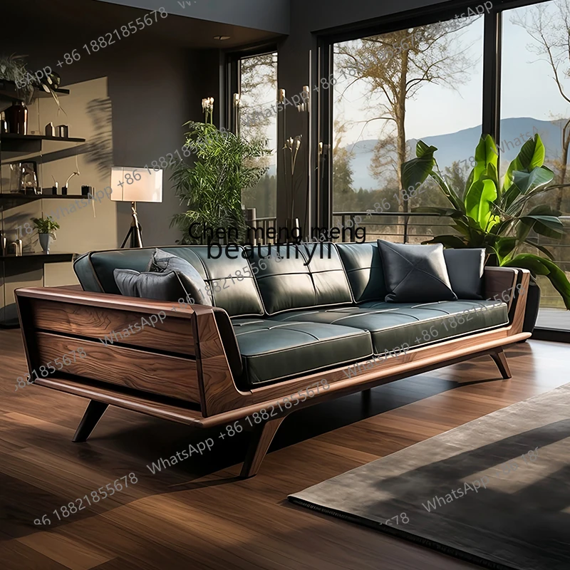 z183 North American black walnut new Chinese solid wood sofa bed living room Arhat bed chaise longue light luxury