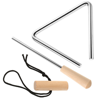 4 Inch Triangle Iron Music Hand Percussion Instrument Steel Bell Striker Clear Portable School Band Church Concert