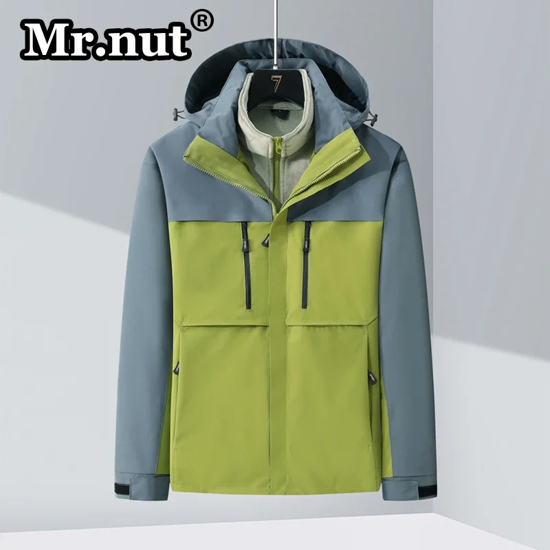 

Mr.nut Sport Outdoor Jacket Keep Warm Winter Men Jackets Removable 2-piece Mountaineering Suits Camping Waterproof Windbreak Top