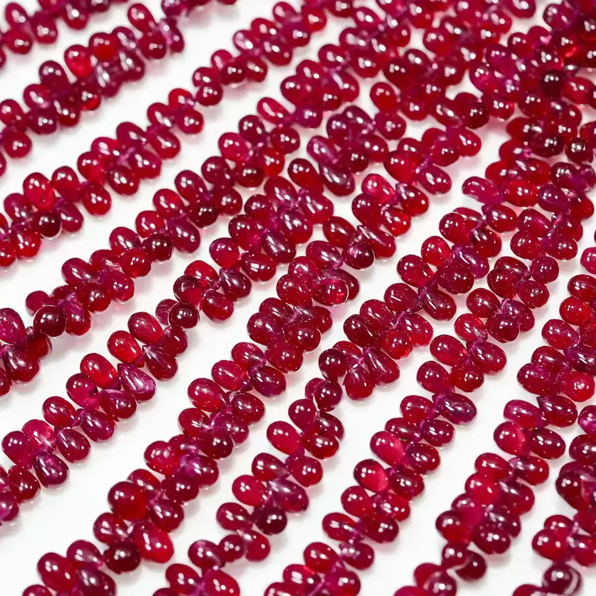 

5A RUBY red drop faceted roundelle 20cm loose beads NATURE DIY Jewelry Making