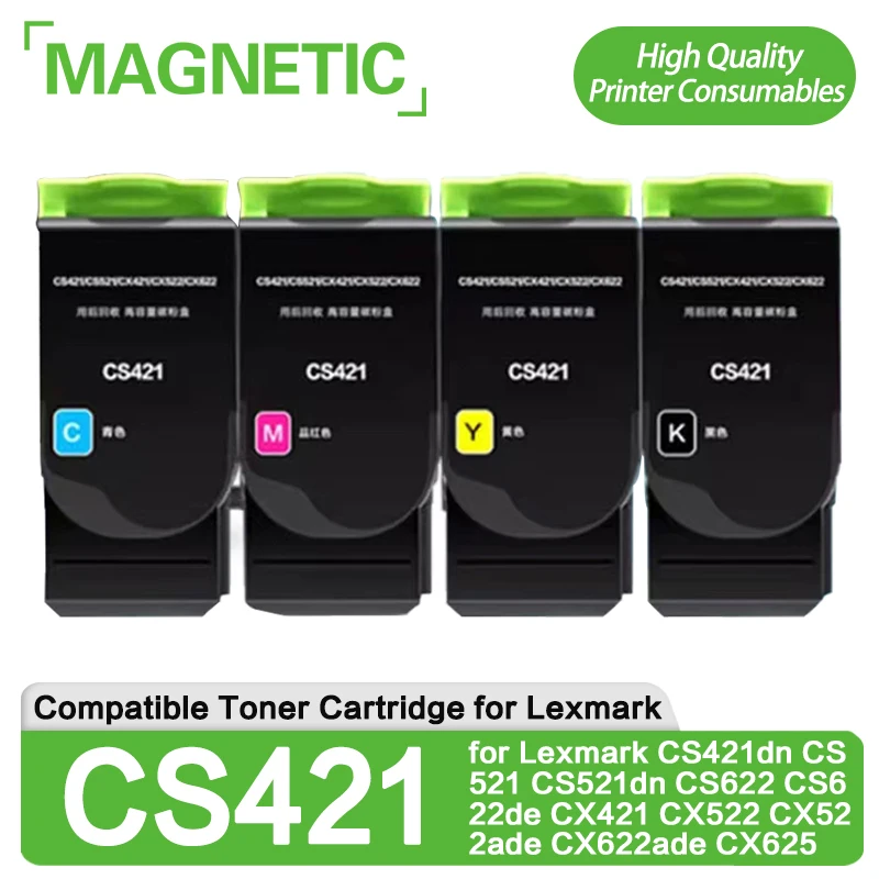 2K 1.4K Toner Cartridge for Lexmark CS421 CS421dn CS521 CS521dn CS622 CS622de CX421 CX421adn CX522 CX522ade CX622 CX622ade CX625