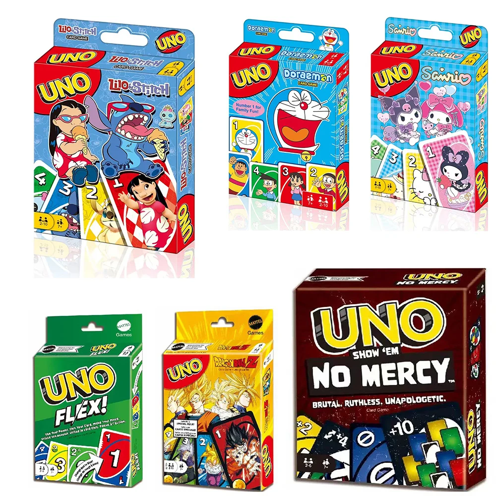 UNO Sanrio Stitch No MERCY Matching Card Game  Dragon Ball Z Multiplayer Family Party Boardgame Funny Friends Entertainment Poke