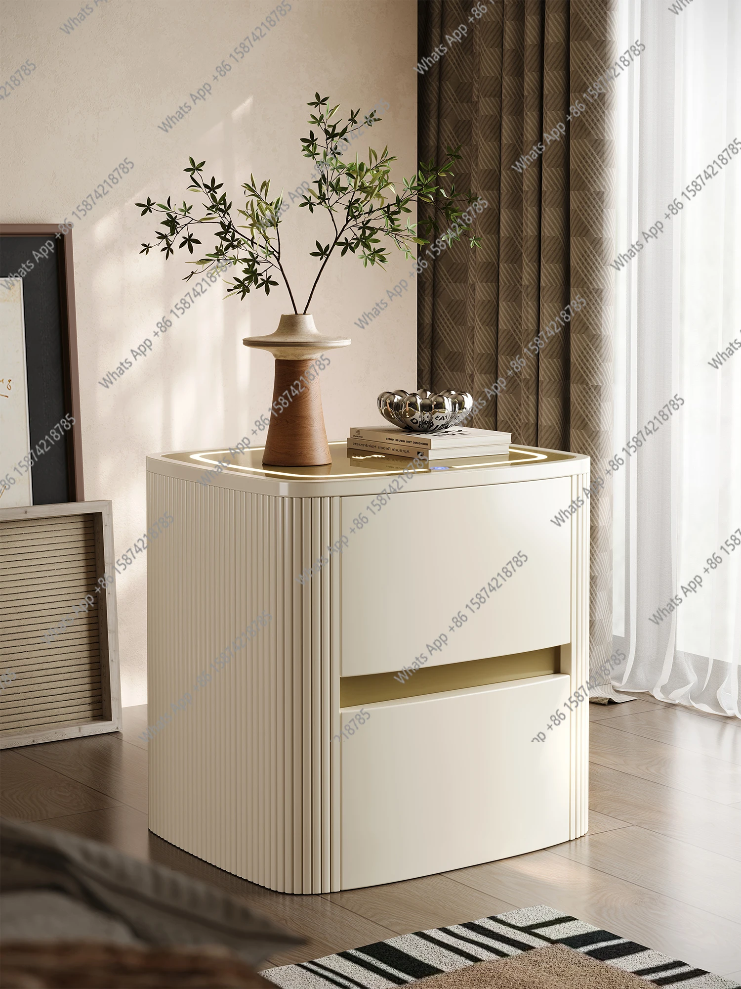 

Bedroom Smart Bedside Table Bedside Storage Small Apartment New High-end Designer Fashion for Home Use