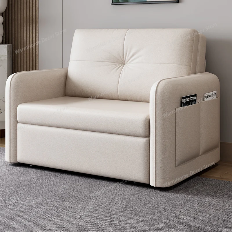 Sofá Minimalista Blanco Pequeño para Sala de Estar, Sofá Individual con Respaldo, Sofá Esquinero para Sala de Estar, Canapé Suave para el Suelo, Muebles de Salón