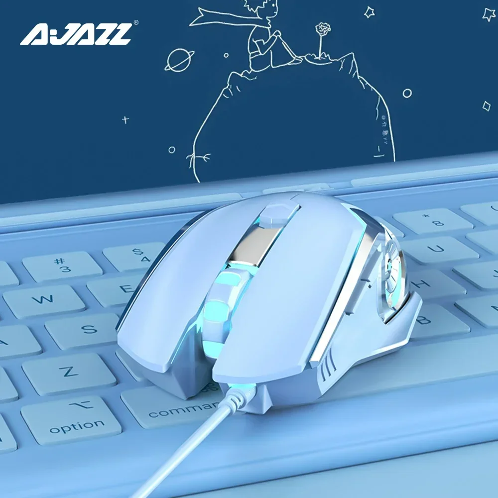 AJAZZ AJ120 Gamer Mouse 8000DPI 6 pulsanti sensore USB Mouse per Computer cablato Mouse ottico per PC Laptop Notebook