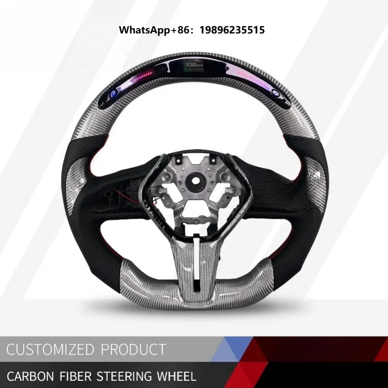 High-performance Upgraded Version  Q60 Q60S QX55 Q50 Custom White Twill Carbon Fiber Heated Steering Wheel with LED