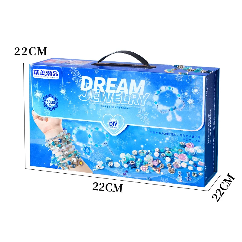Girl Crafts Beads DIY Jewelry Make Kit Art Supplies Kid Bracelets Threading Beads Manual Activity Toy for 6 Years Birthday Gifts