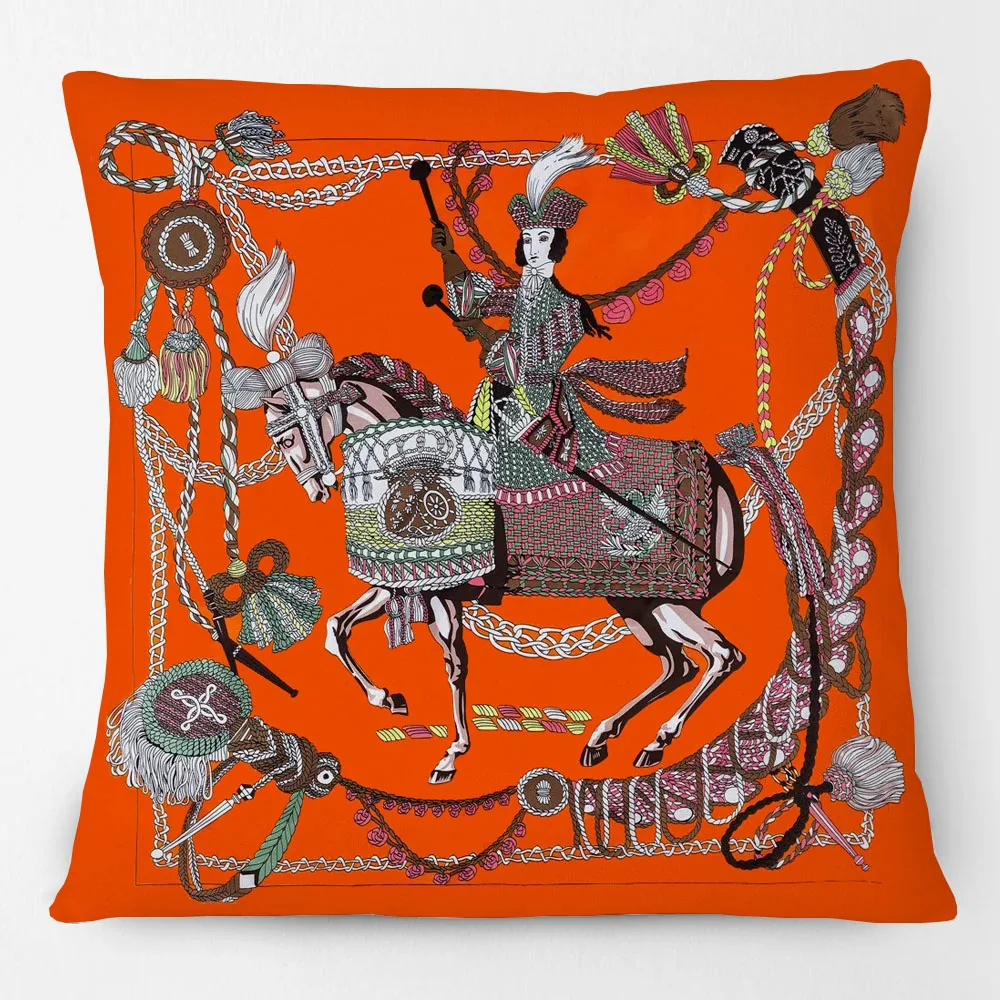 Riding Horse Colorful Wing Cushion Cover Fashion Lady Favor Animals Painting Pillowcase Bedroom Sofa Decor Pillows Case