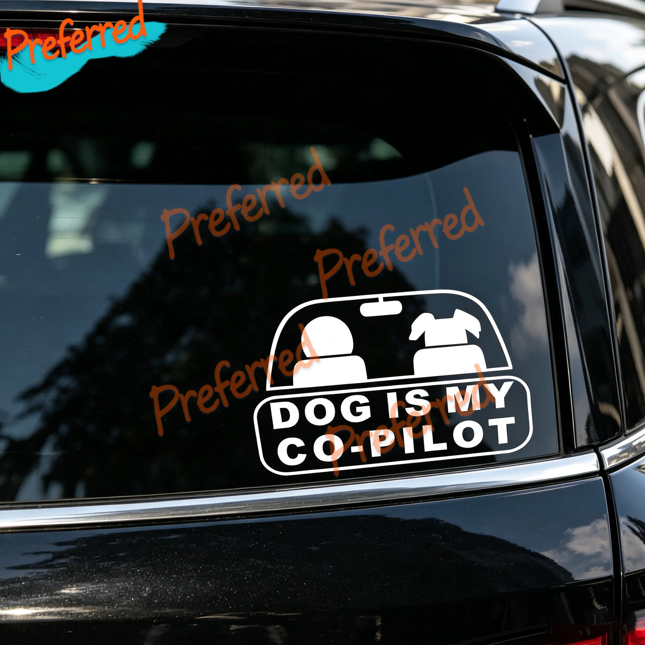 2x Pegatinas Dog Is My Co-pilot Funny Car Truck Stickers Best Gift Vinyl Decal - Customizable in Any Sticker Size -No Background