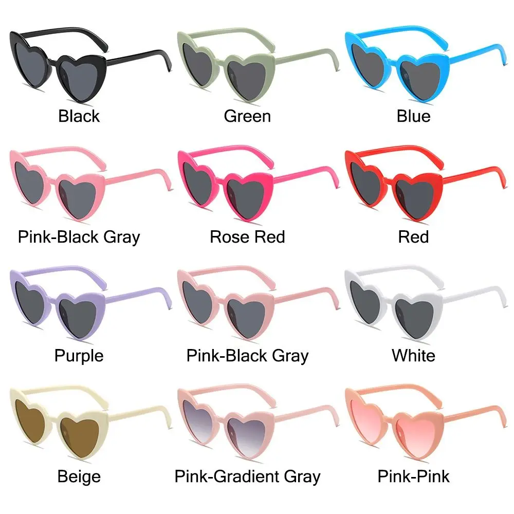 UV Protection Heart-Shaped Sunglasses Trendy Vintage Street Shooting Shades Fashion Irregular Pink Heart Sun Glasses for Women