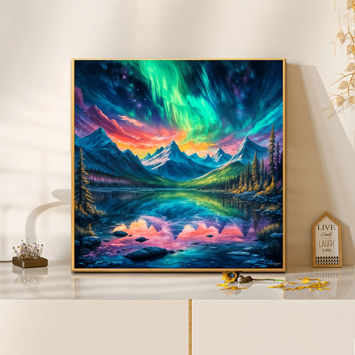 

Beautiful Aurora Mountains Jigsaw Puzzle 500/1024 PCS Holiday Stress Relieving Fun Games Home Decor Holiday Gifts