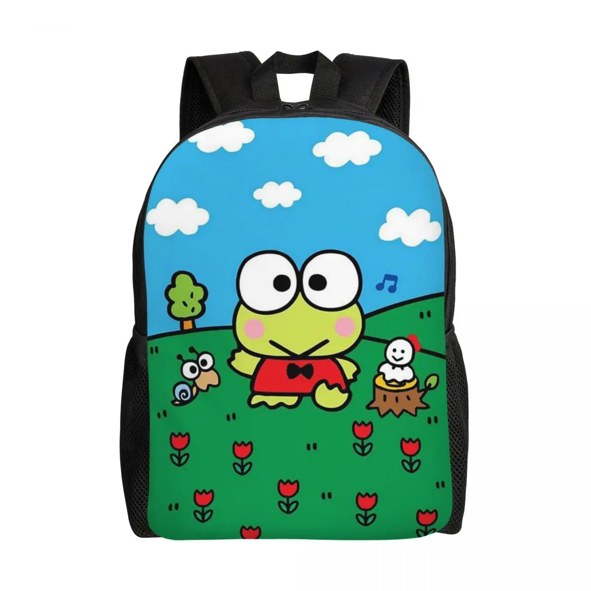 Custom Kerokero Keroppi Backpacks for Women Men Waterproof College School Bag Printing Bookbags