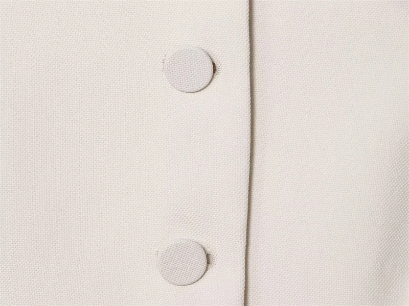 Jaqueta feminina nova outono 2025 branco manga longa sem gola blazer casual moda simples e versátil