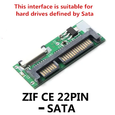 1.8" ZIF/LIF CE HDD Hard Disk Drive SSD To 7+15 22 Pin SATA Adapter Converter For Macbook Air For Toshiba For Samsung SSD