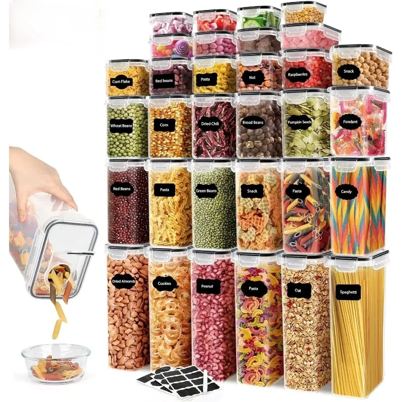 

Containers Storage For Kitchen 68 PCS Airtight Food Storage ,6 Pack With Pouring Spout Cereal Containers With Lids BPA Free