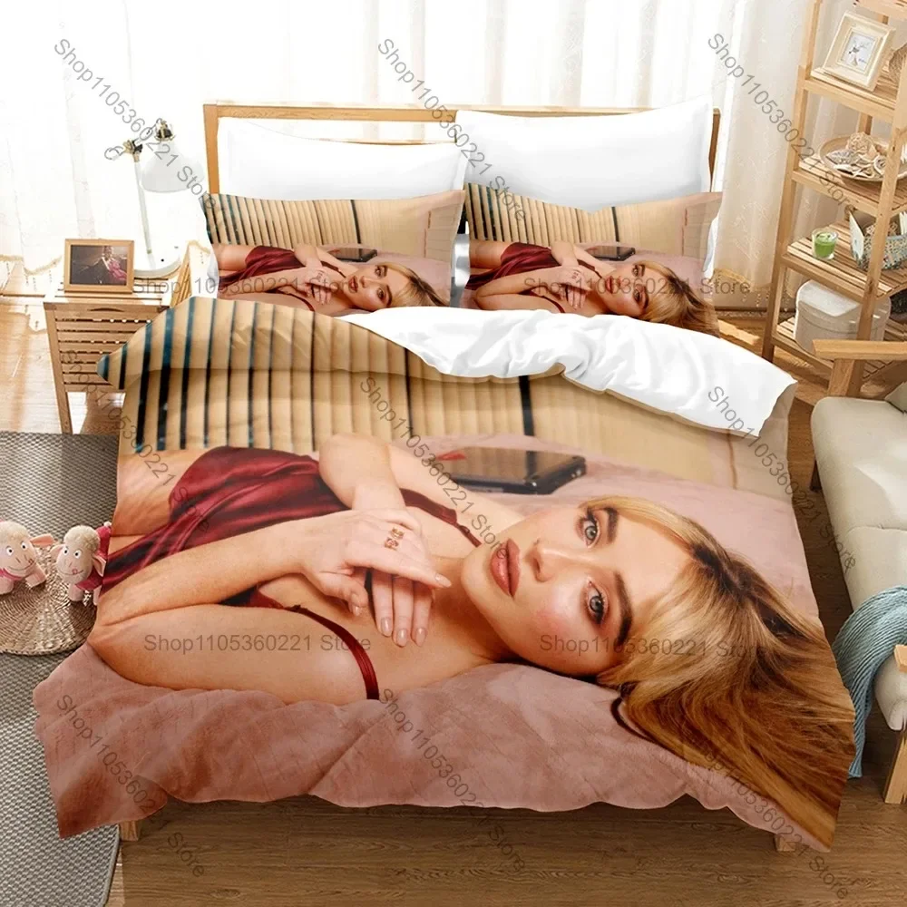 Sabrina Carpenter Bedding Set Music Star Print Duvet Cover Pillowcase Bedroom Home Decor For Fans Music Artist Teens Fans 6