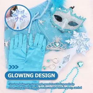 Varinhas de princesa luz de natal brinquedos decoração led varinhas de princesa meninas brinquedos led enchimento de neve congelado varinha de floco de neve 6 principais vendas varinha magica frozen - №6