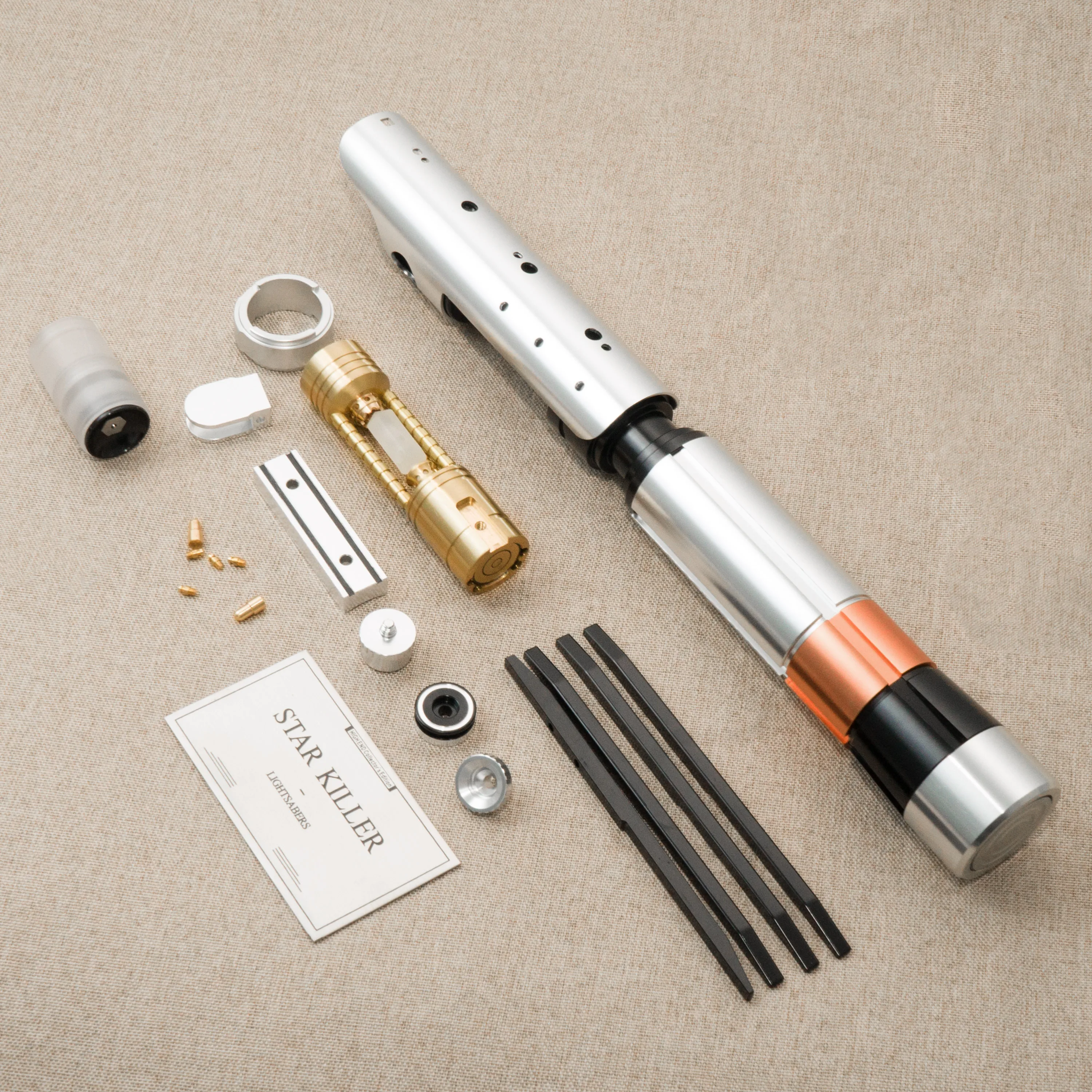 DIYsabers starkillers إصدار محدود من السيف الضوئي جميع المعدن النحاسي الدوار غرفة الكريستال مقبض معدني من سبائك الألومنيوم #4