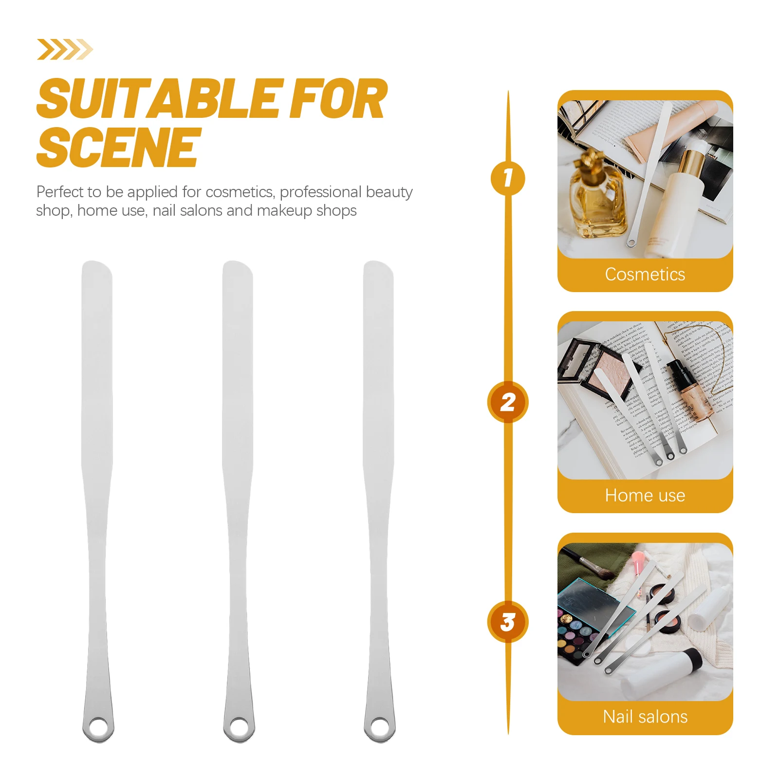 

3pcs Foundation Spatula Korean Makeup Metal Tool Mini Mixer Palette Stick Pigment Blender Cosmetics Beauty Salon Nail Art Cream