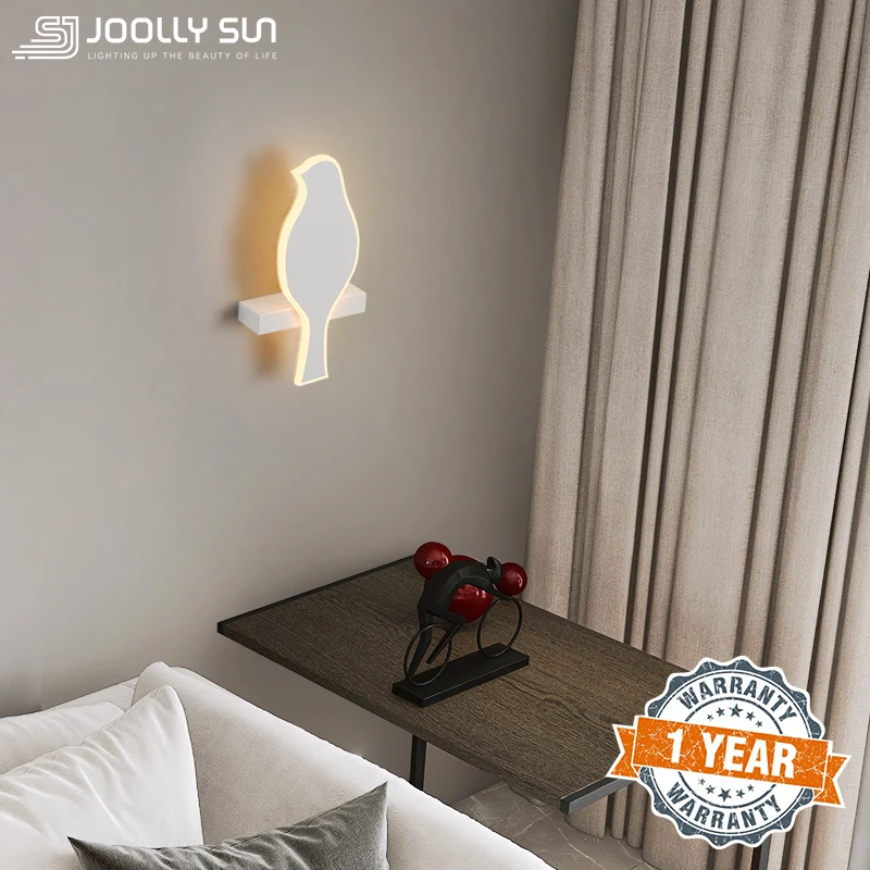 

JoollySun LED Wall Lamp Golden Bird Light Modern Sconces with Shelf for Bedroom Bedside Home Decor Wall Mounted Lighting Fixture