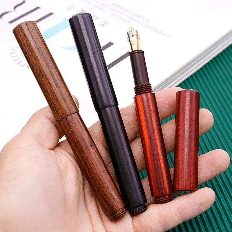 

Цельнодеревянная мини-короткая стальная авторучка в стиле ретро, 0,5 мм, многоразовая портативная каллиграфия, бизнес-роскошный подарок, милые ручки, канцелярские принадлежности