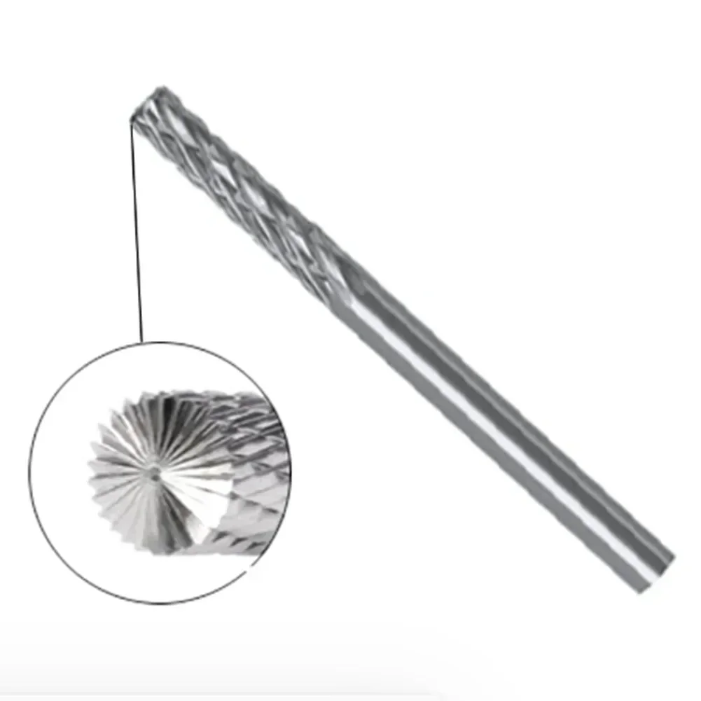 For Rotary Tool 1pc 3mm 1/8 Long Shank Carbide Burs For Milling Cutter Burr Rotary For Metalwork Wood Carving Jewelry