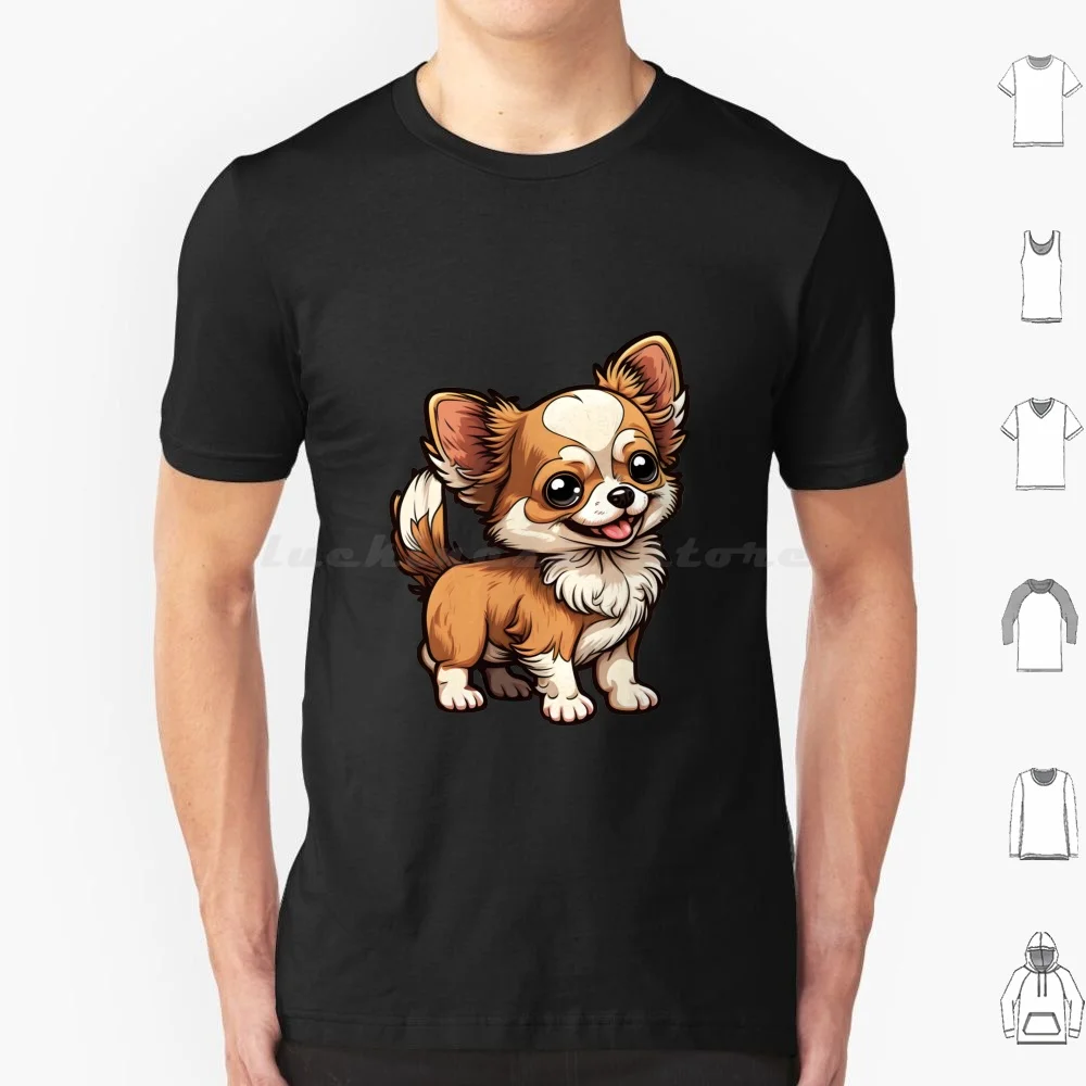 Long Hair Chihuahua Art Cute And Funny Dogs Breed T Shirt 6xl Cotton Cool Tee Chihuahua Dog Cute Long Hair Dogs Long Haired