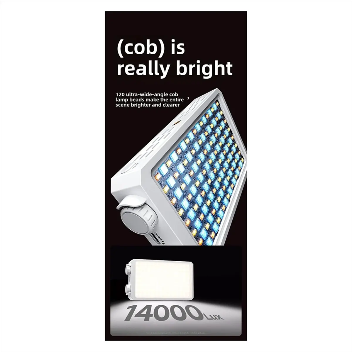 MYdaY- مصباح فيديو LED محمول بقدرة 40 وات، ضوء ملء صغير محمول صغير الحجم مع بطارية مدمجة قابلة لإعادة الشحن، يمكن شحن الهاتف المحمول #2