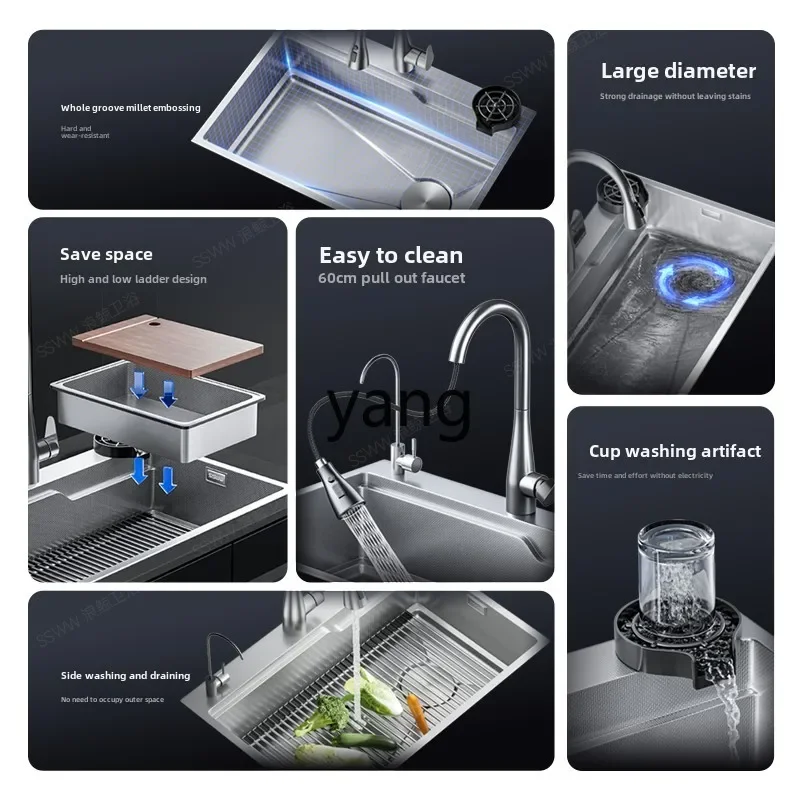 LH  kitchen large single slot thickened stainless steel household vegetable sink