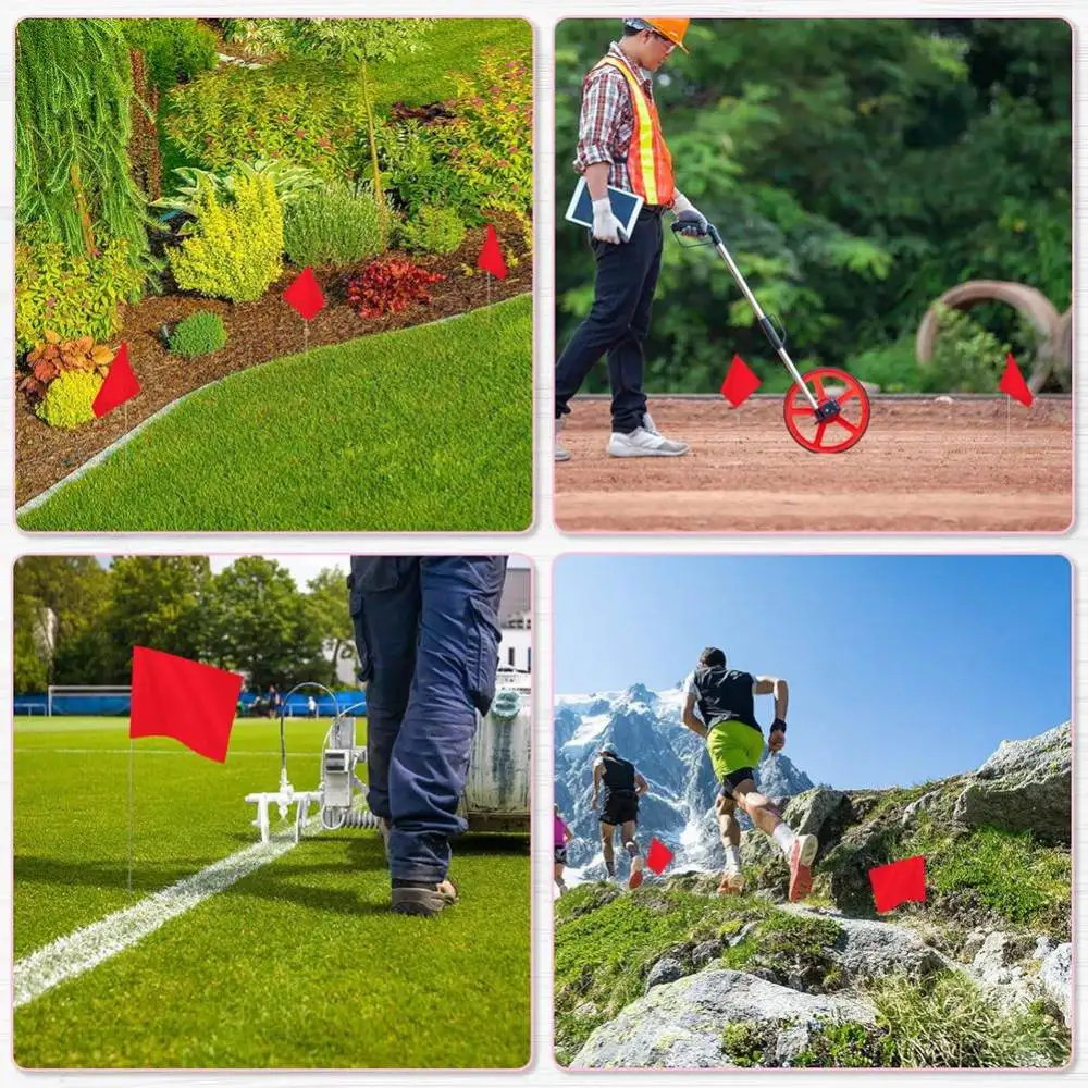 Flexible PVC Garden Marking Stakes Flags For Irrigation Yard Landscape Surveying Outdoor Utility Line Indicators