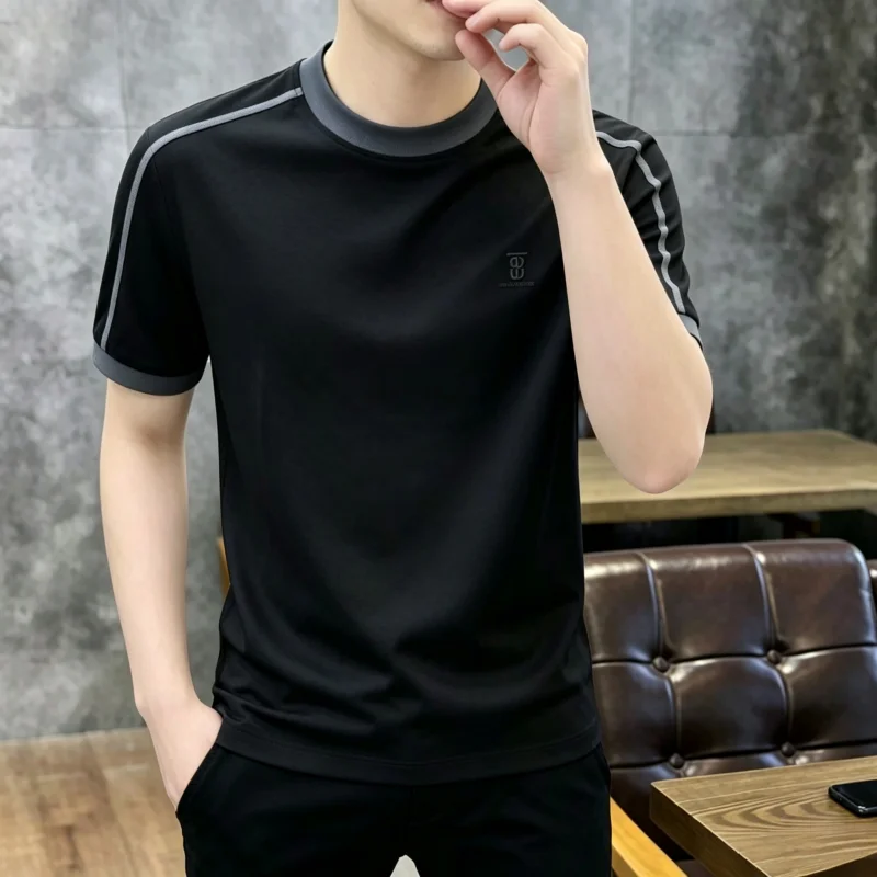 여름 남성용 블랙 티셔츠 고품질 패셔너블 남성 의류 하 - Street Fashion In Chinese 리뷰 및 가격