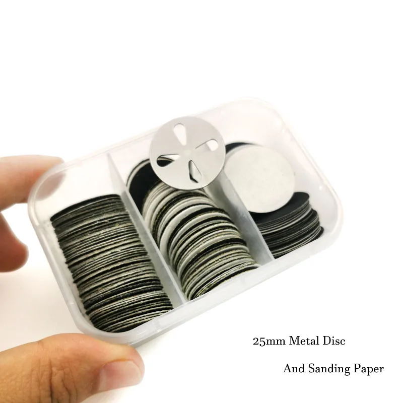 HYTOOS 25mm Replaceable Sanding Disc 150pcs/Set SandPaper With Metal Disk Electric Nail Drill Bits Salon Foot Calluse Tool