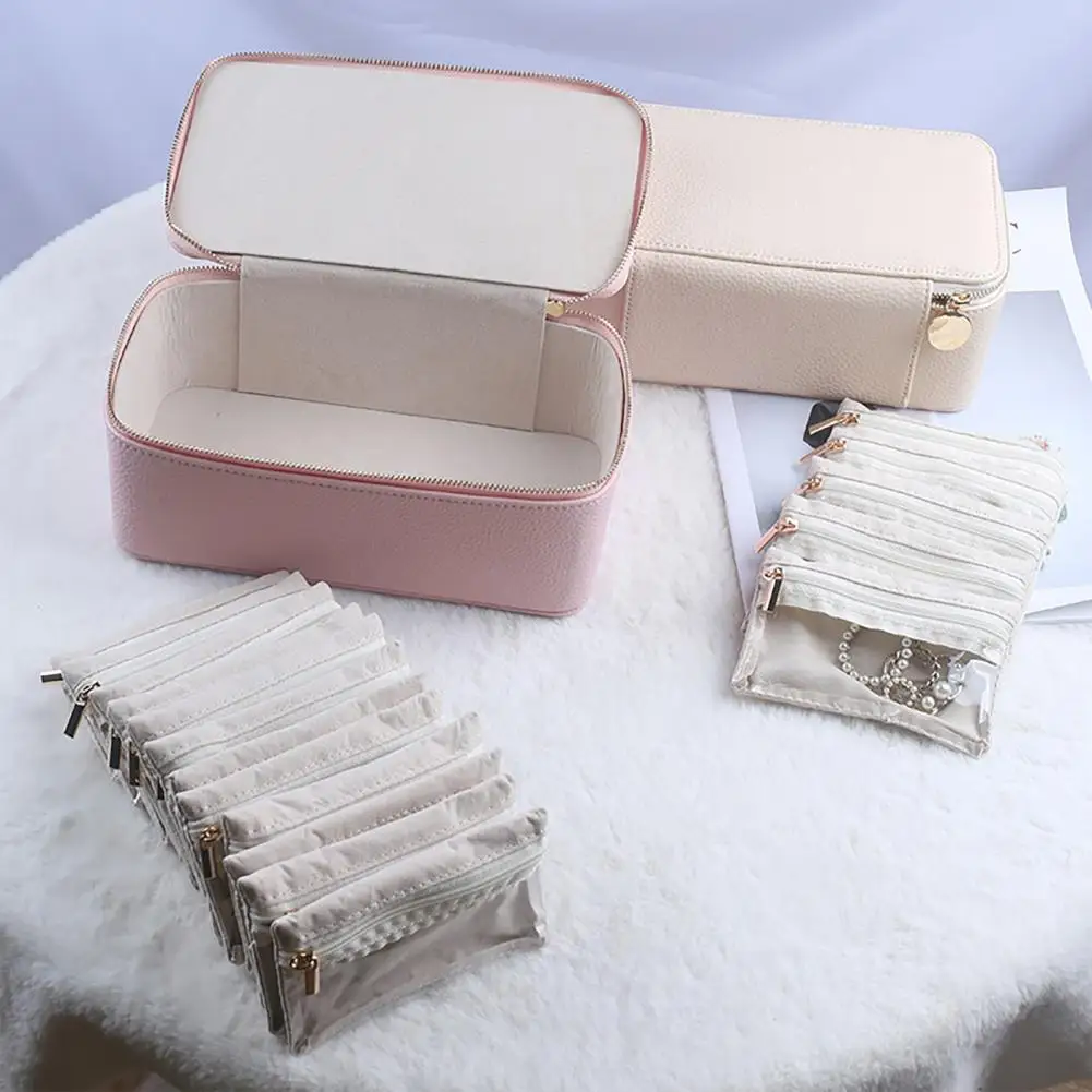 Necklace Bracelet Organizer Elegant Travel Jewelry Box with Capacity Waterproof Hard Shell for Rings Earrings Storage Organizer