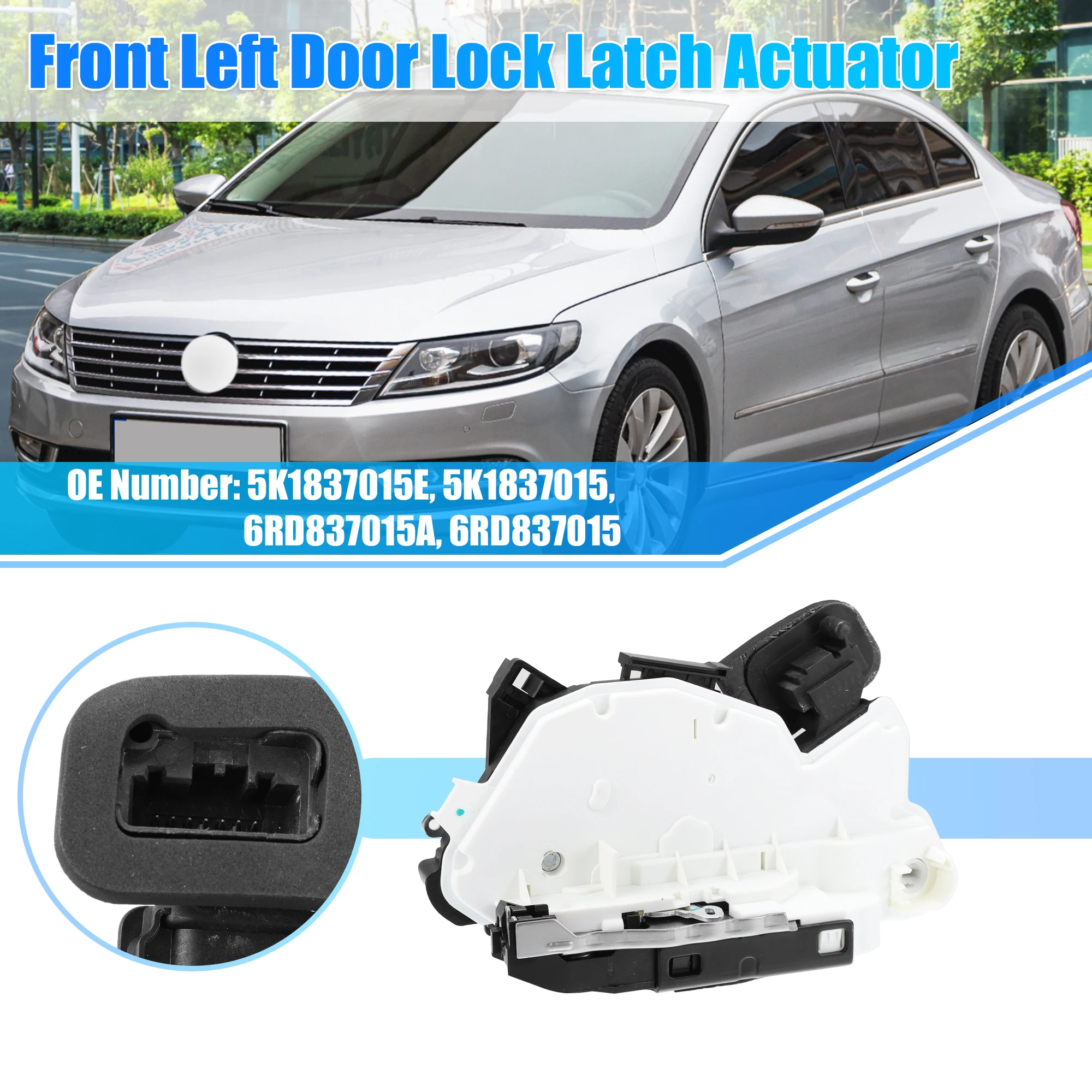 Motoforti Carpopart Front Left Door Lock Latch Actuator For Volkswagen Alltrack 2017 For Volkswagen Jetta Hybrid 5K1837015E