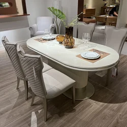 Non Slip Unique Table Chairs Modern Wooden White Nordic Luxury Dining Table Space Saving Design Mesa De Jantar Home Furniture