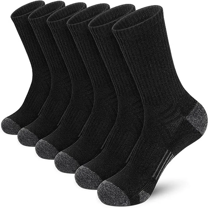 

6 Pairs of High-Quality Men's Outdoor Cycling Running Socks Comfortable and Soft All Season Oversized Men's Sports Socks Set