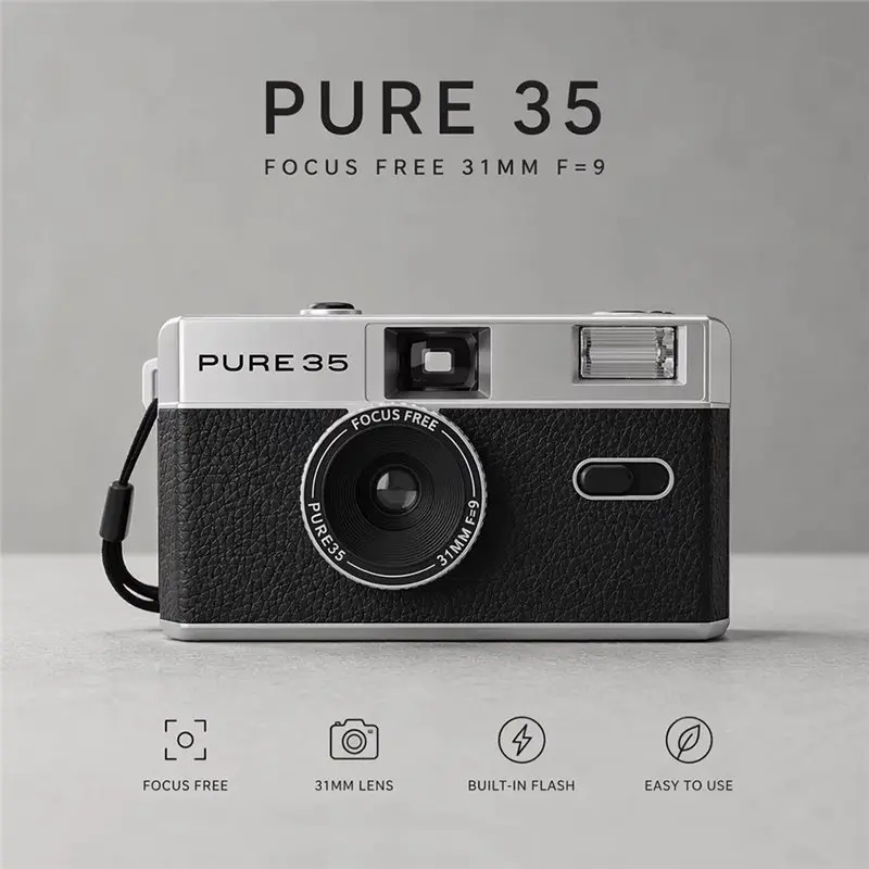 LXYB18B Non-Disposable PURE35 Retro Film Camera Manual Replaceable Reusable With Flash Machine Functionality